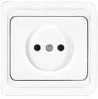 Розетка 1-м СП Валери 16А IP20 без заземл. бел. UNIVersal В0022, врезной