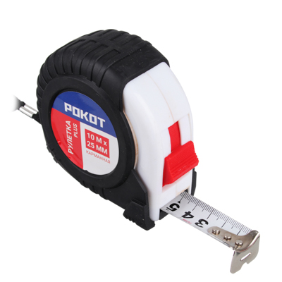 Рулетка 10м (25мм) карманная PLUS, Рокот (FALCO )