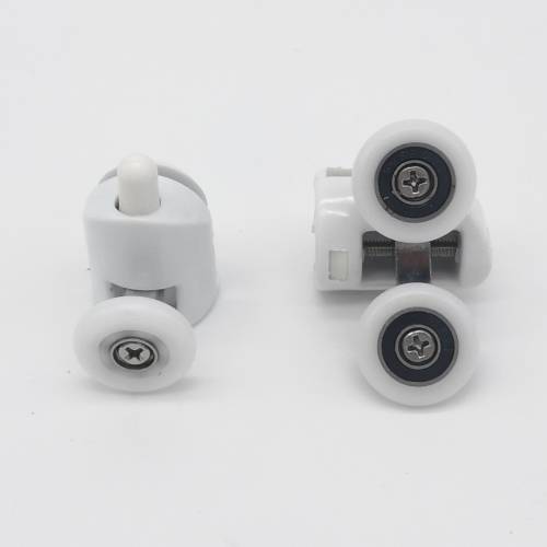 Ролики DC1005 Ø 25 мм на 2 двери, одинарные и двойные белые ролики со съемными колесами