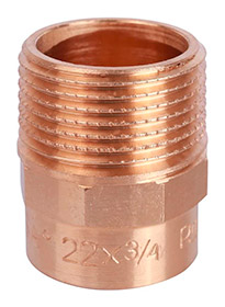 Медь. Резьба - пайка 18 * 1/2" нр Sanha, Viega