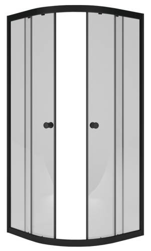 Душевой уголок Round 80х80х175 стекло прозр.4мм, черн.профиль MELODIA (ЖЦ)