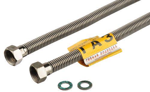 Подводка сильфонная для газа 1/2" 1,2 м,  г-г  Kensudo