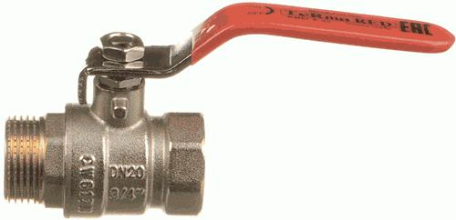 Кран шар. 1/2" г-ш  рычаг, лат. ник. DN15 PN 40, Terma RED 31002