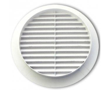 Решетка вентиляционная РКС фланец D100 сетка D136 пластик ERA