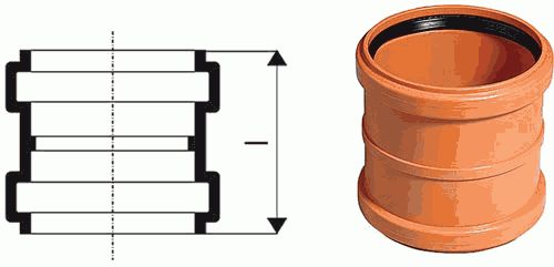 МУФТА наруж. 160 ремонтная (надвижная) ПВХ Ostendorf (Германия)