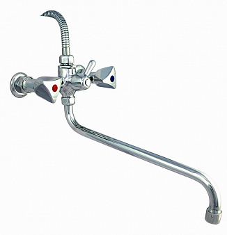 ЦС-СМ 295-3К Мет_Люсия Смеситель для ванны и умывальника, трубчатый излив 