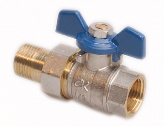 Кран американка 1/2' г-ш  бант BEST, CK, Terma СВ, IVR, шаровый никель латунь