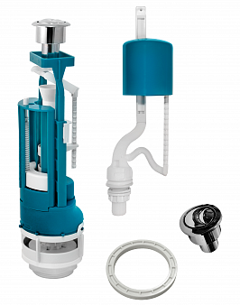 ИНКОЭР Арматура для унитаза 1/2" нижняя подводка, 2ной кнопкой, И - СБ2-НпрНРФ-АА-В Р (5-3-3-4)