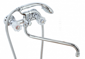 ARGO 202 CRISTAL Смеситель для ванны и умывальника, излив S-образный 