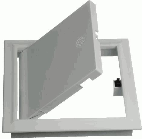 Лючок сантехнический пластм с замком 200*400 белый 2040ЛПЗ