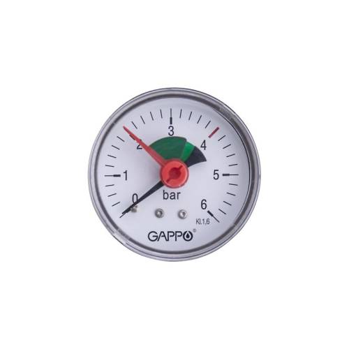 Манометр Gappo аксиальный с указателем предела 1/4" х 6 бар G1471.6