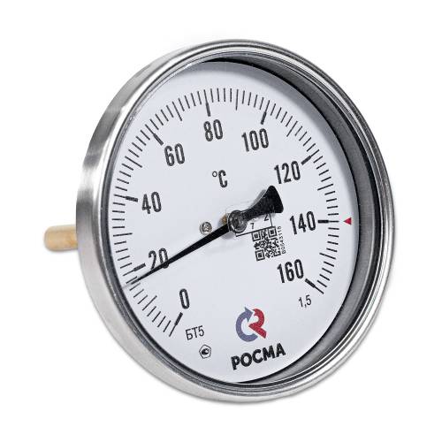 Термометр БТ-51.211 Ду100 с задним подключением, 1/2", 0-160* (ЖЦ)