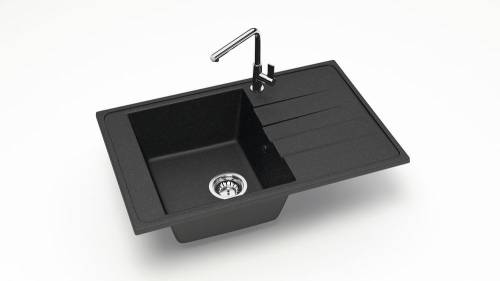 Мойка каменная, прямоугольная 78х50х21 антрацит мат. J32G32