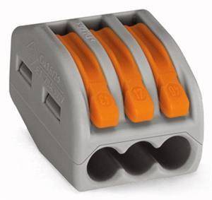 Клемма WAGO 222-413 (3х2,5мм2 с рычажком) 