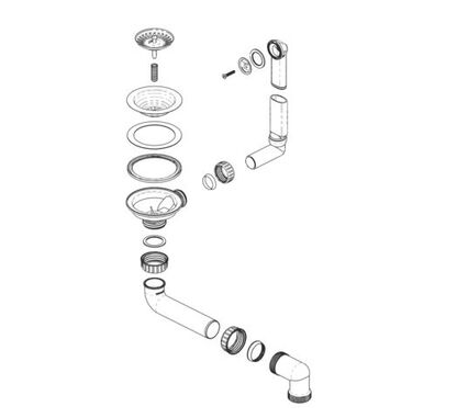 Сифон Blanco (без сеточки)  214381-1 1 1/2 x 40 с гофрированнай трубкой 40x40/50 