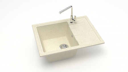 Мойка каменная, прямоугольная 58х47х20 бежевая мат J150G33