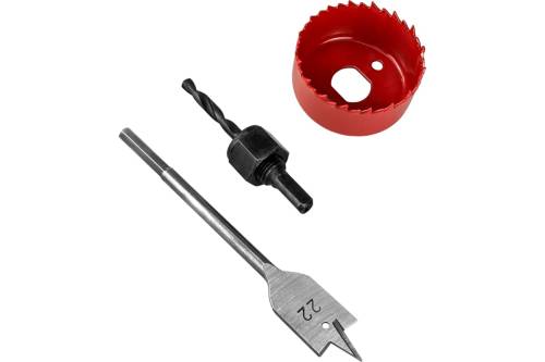 Набор для установки врезных замков сверло 22 мм, коронка 54 мм vertextools 2526-22-54