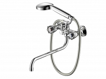 ARGO 202 CRISTAL-S Смеситель для ванны и умывальника, 1/2" кран букса - керамика, трубчатый излив