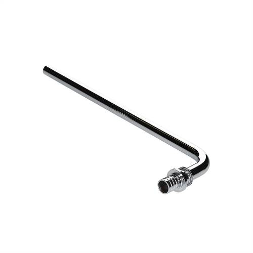 Угольник радиат. 20(2,8)х15 аксиал. с хром. лат. трубкой с плавным поворотом L300