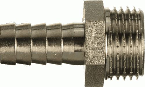 Переходник для резин. шланга  1/2" ш - 12 мм, латунь никель TRm 06222