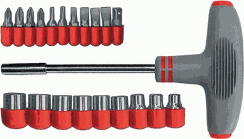 Отвёртка Т-образная с набором бит 20 штук (56235) (ЖЦ)