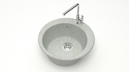 Мойка каменная, круглая 48х48х18 светло-серая  мат. J30G36
