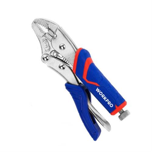 Клещи зажимные 180мм с изогнутыми губками CR-V WORKPRO
