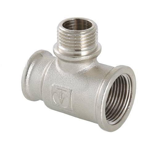 Тройник  3/4"х3/4"х1/2" ш-г-г., ник., лат.,  Valtec