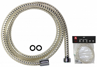 Шланг для душа, ПВХ, прозрачный, 1/2", PVC ESPIROFLEX TRANSPARENTE, 175 см, подвес "ARGO"