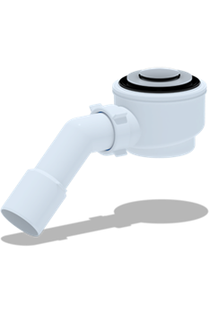 Сифон АНИ  E411CL для душевого поддона 1 1/2" *50 клик-клак, с трубой 45град. 40*50, хром (сетка)