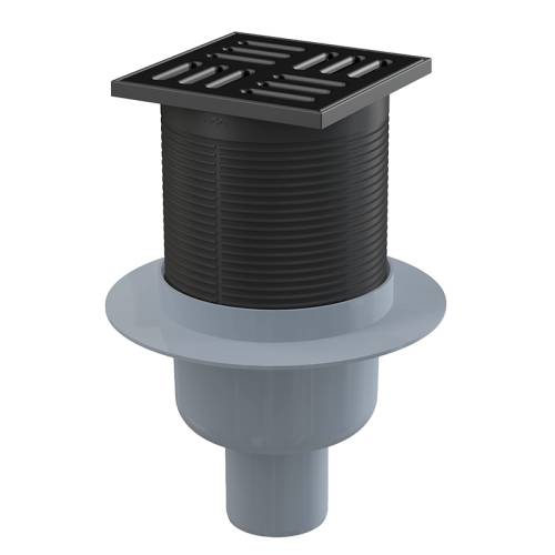 Трап ALCAPLAST 105*105/50 прямой нерж.реш.,  сухой/мокрый затвор SMART APV32 (ЖЦ)