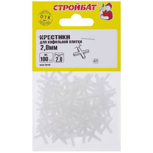 Крестики для кафельной плитки, 2 мм, 100 шт., 364170