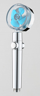 Лейка душевая TURBO, синий, с фильтром, блистер "ARGO"