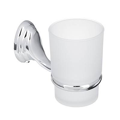 SonWelle Стакан для зубных щеток подвесной с креплением, хром, стекло