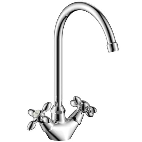 ARGO 062 TURBO Смеситель для кухни, двухручковый, 1/2" кран букса - керамика, латунь