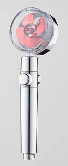 Лейка душевая TURBO, красный, с фильтром, блистер "ARGO"