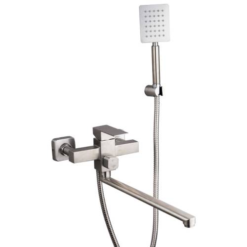 MELODIA Square Смеситель для ванны, картридж 35мм длинный излив 350мм нерж.сталь полир. MDV30641ss