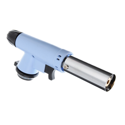 Газовая горелка с пьезо, цанг. захват, широкое сопло, пласт., латунь; 16х5х9см