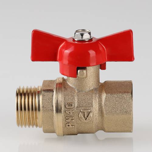 Кран шар. 1/2" г-ш (PN40) бант красн., латунь VALTEC СТАНДАРТ 