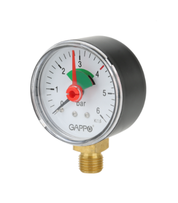 Манометр Gappo радиальный с указателем предела 1/4" х 6 бар G1470.6
