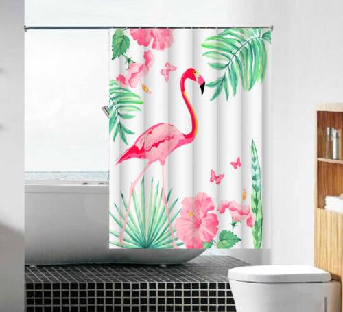 Шторка д/в тканевая MZ-103 "Розовый фламинго" 180х180см