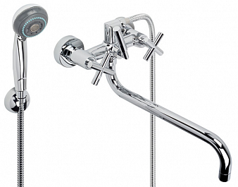 ARGO 202N YORK Смеситель для ванны и умывальника, 1/2" кран букса - керамика, трубчатый излив 325 м