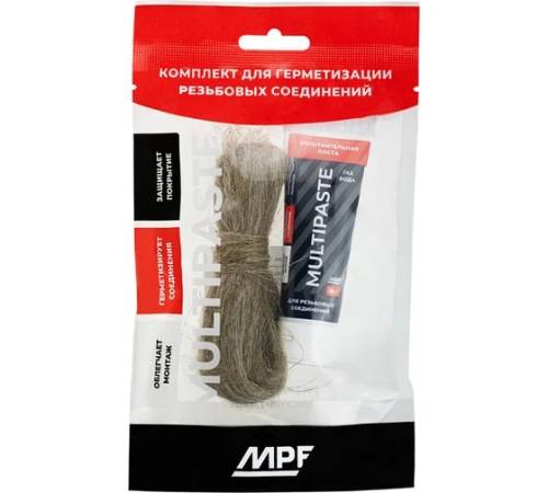 Комплект паста уплотнительная MULTIPASTA вода/газ 25 г туба и лен 7 г