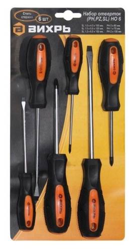 ВИХРЬ Набор отвёрток (PH,PZ,SL) НО 6