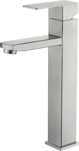 LEDEME L71133 Смеситель для умывальника, высокий, излив с гайкой, нержевеющая сталь