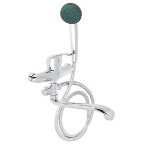 СоюзКран SK09-I101 Смеситель для ванны, плоский излив 30см, керамический картридж 40мм, хром, цинк