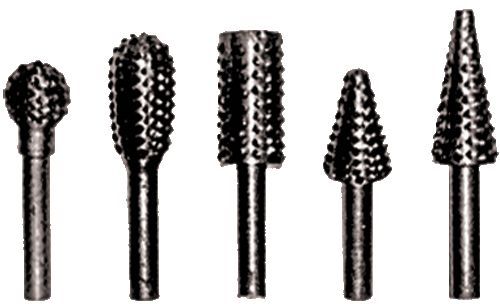 Шарошки металлические для фигурных отверстий по металлу 5шт. (36475)