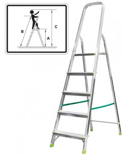 Стремянка алюминиевая СА 1х5 Вихрь (ЖЦ)