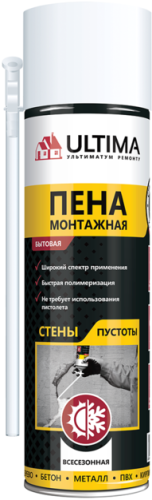 Пена Ultima бытовая всесезонная монтажная (700 мл) ручная