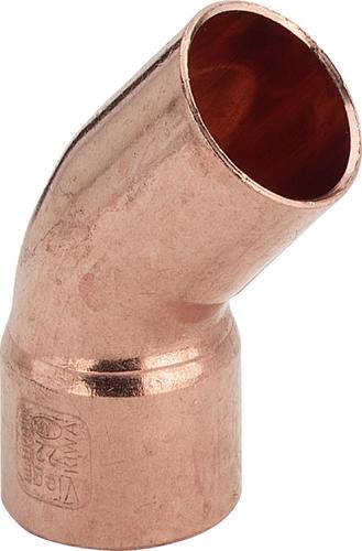 Медь.  Угол пайка 45 ГР однораст. 18 мм Viega